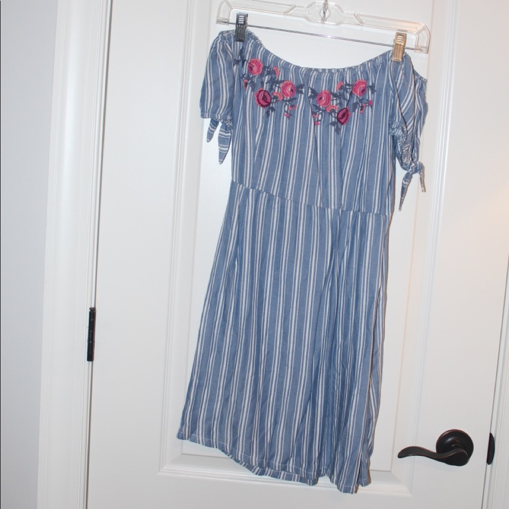 Off the Shoulder Embroidered Dress